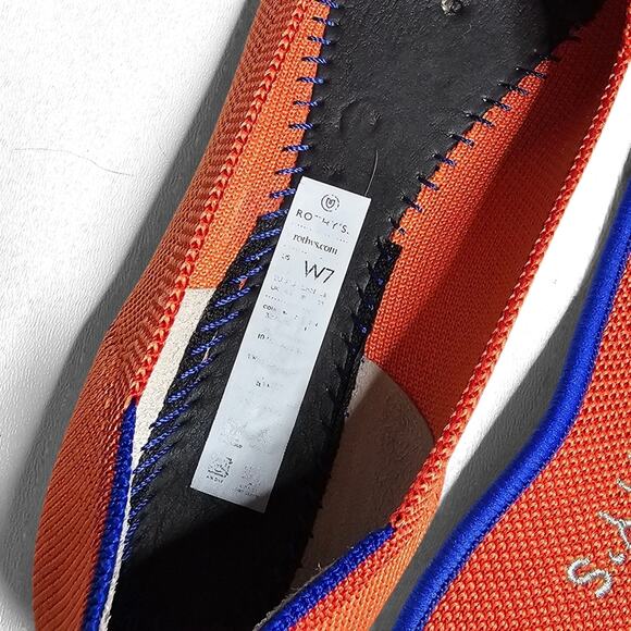 Rothy's The Point Persimmon Flats Size 7 Rare Retired Orange - Picture 7 of 10